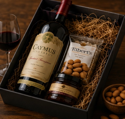 Wine accessories arranged as a client gift