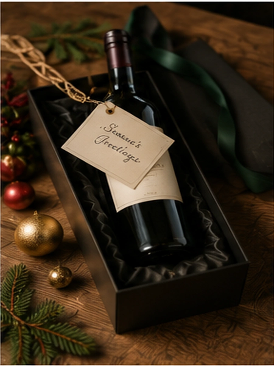 Festive wine gift hamper for client Christmas gifts