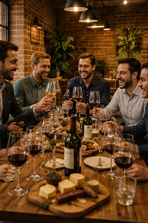 Wine tasting glasses for a team-building event